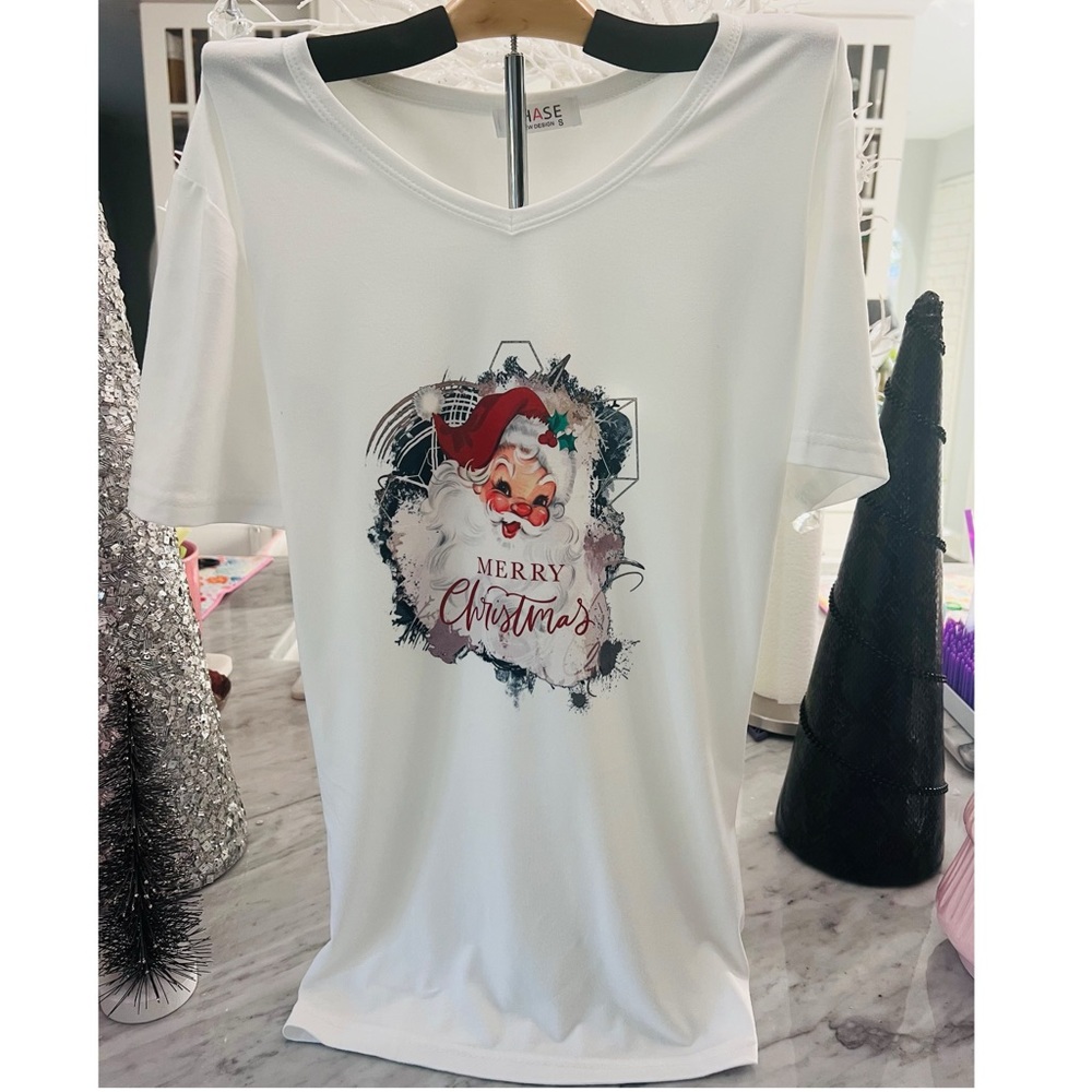 New! Women’s Santa Merry Christmas TShirt Small